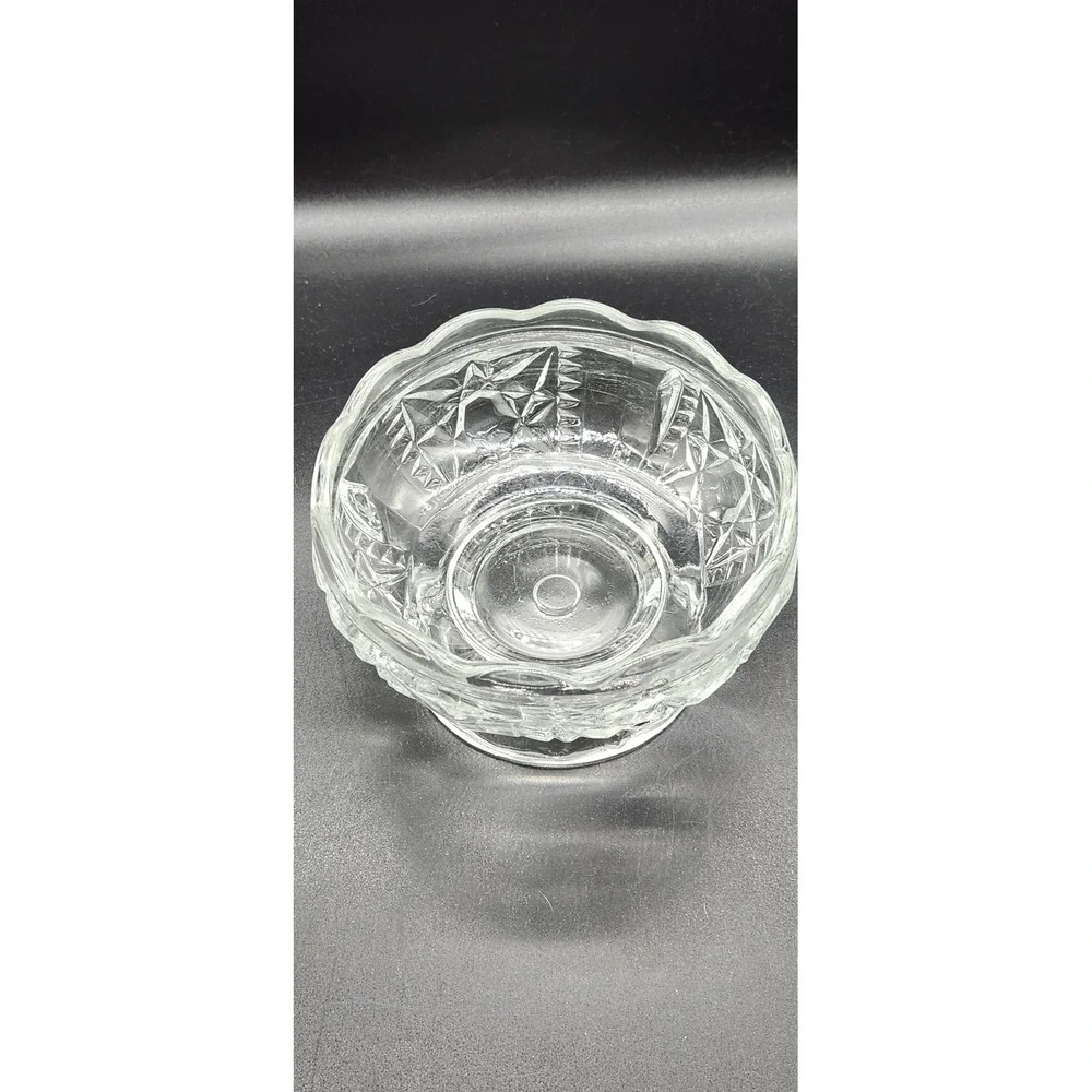 Vintage Clear Glass LE Smith Stars and Bars Fairy Lamp 2 Piece Candle Holder